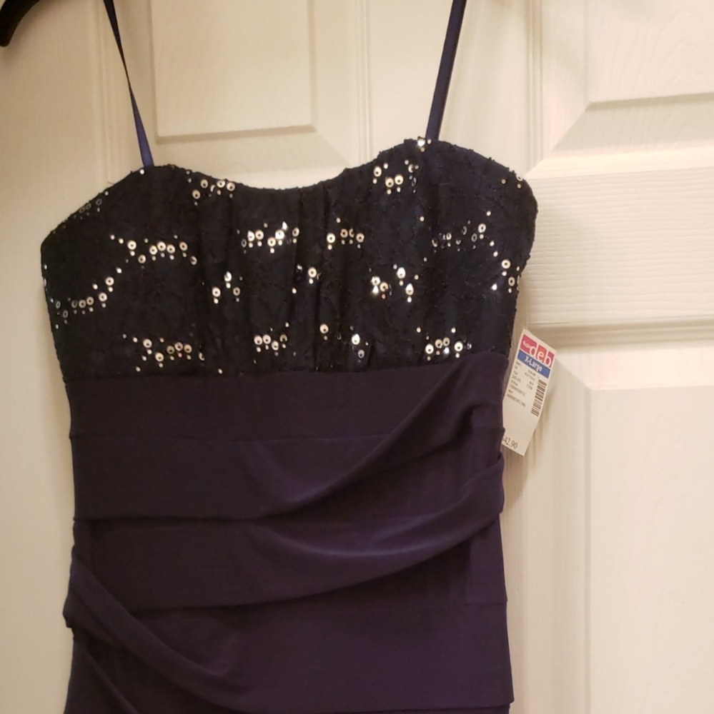 Short navy cocktail dress